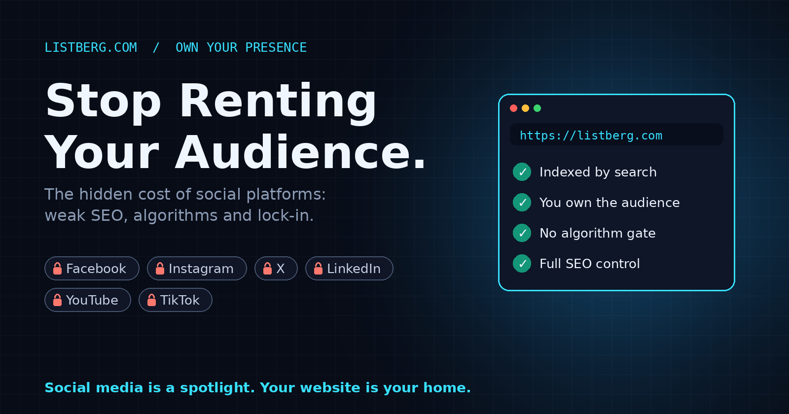 The Hidden Cost of Social Media Platforms and Why Listberg.com Is a Better Home