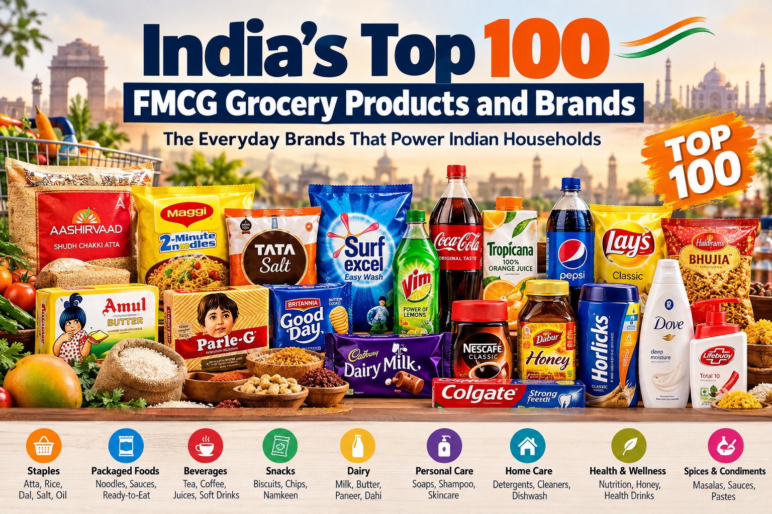 India’s Top 100 FMCG Grocery Products and Brands: The Brands Shaping Everyday Indian Consumption