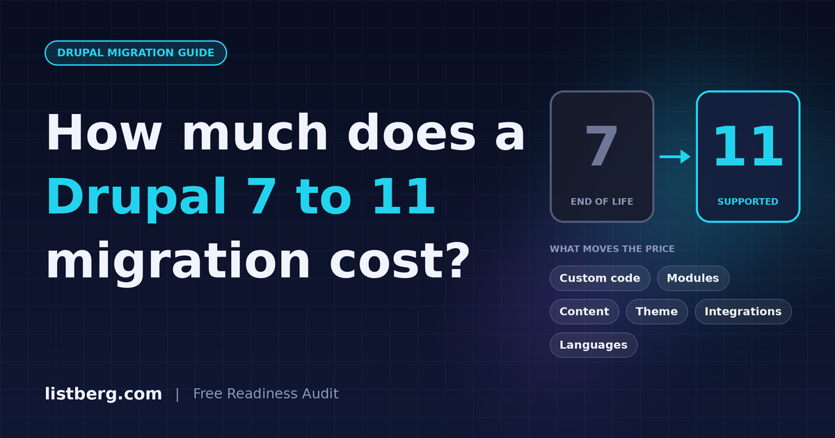How much does a Drupal 7 to 11 migration cost?